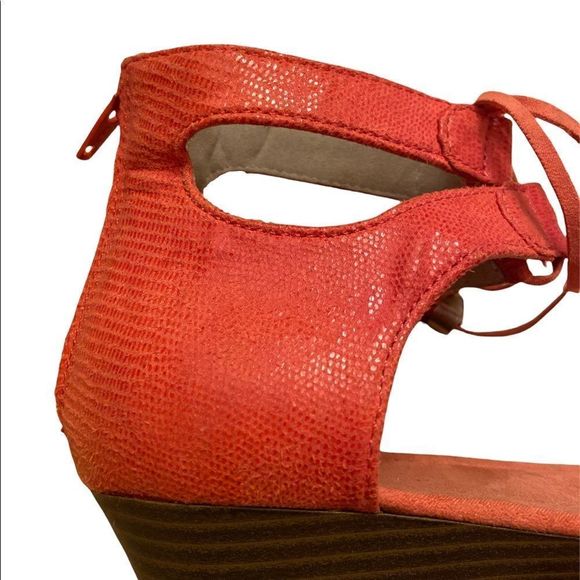 💫4/30 A.N.A Dillon Coral Tassel Tie Wedge Sandals - Picture 6 of 9